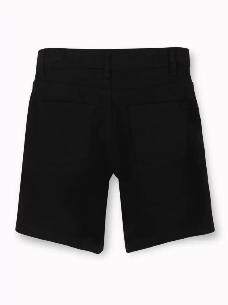 Gini And Jony Boys Black Solid Cotton Bermuda Fixed Waist