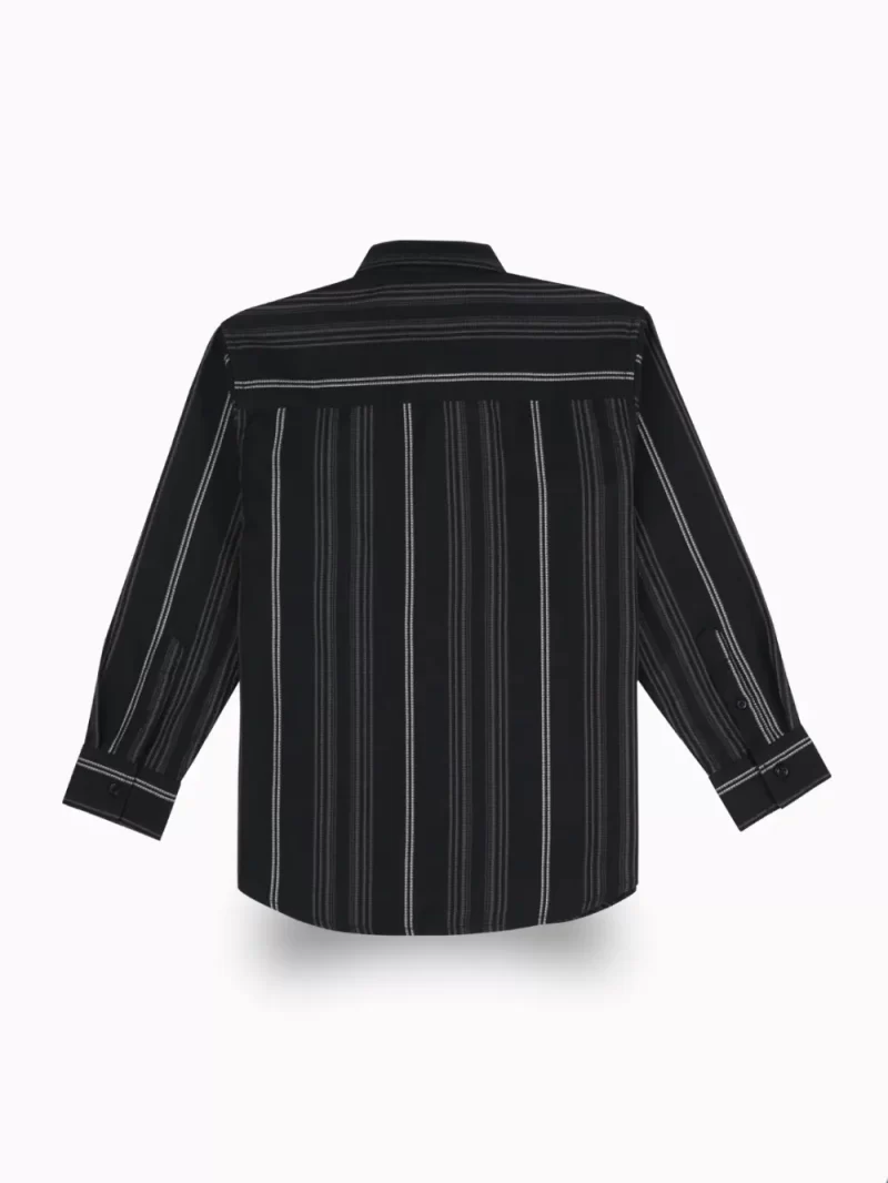 Gini And Jony Boys Black Stripes Cotton Shirt Full Sleeves