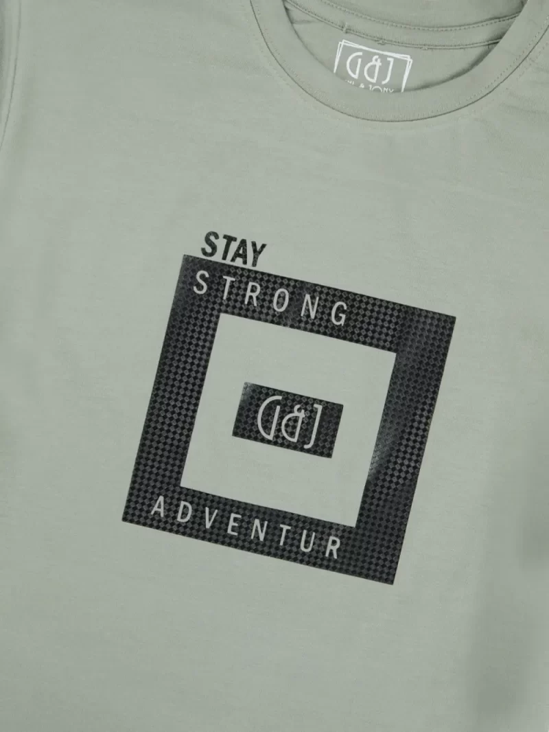 Gini And Jony Boys Green Graphic Print Cotton T-Shirt Half Sleeves