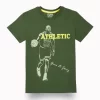 Gini And Jony Boys Green Graphic Print Cotton T-Shirt Half Sleeves
