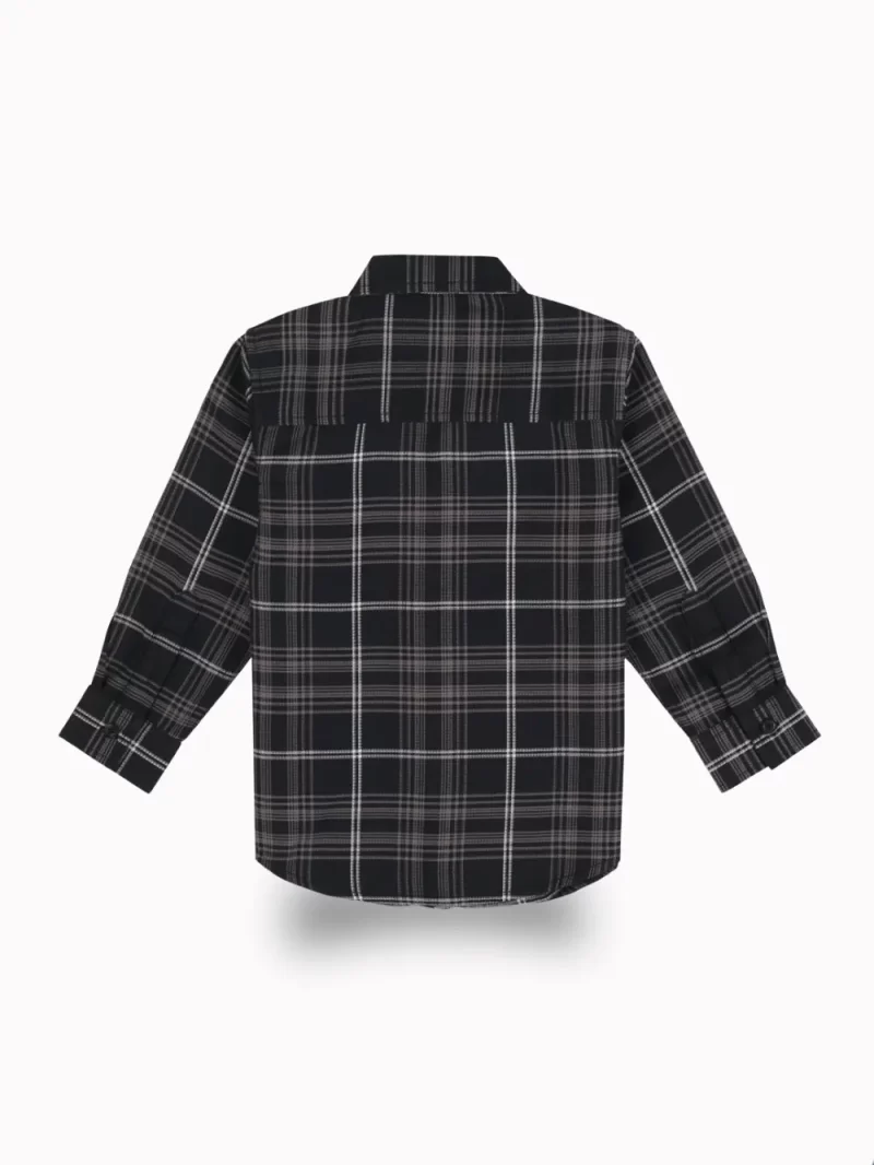 Gini And Jony Boys Black Checks Cotton Shirt Full Sleeves