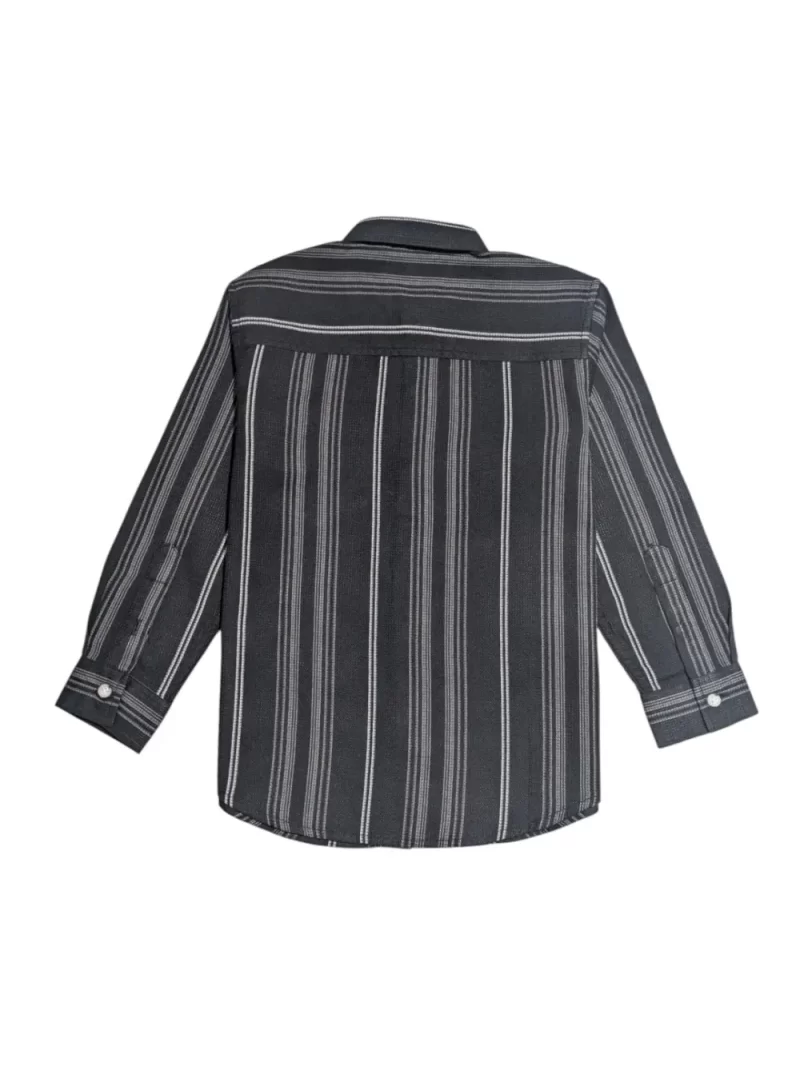 Gini And Jony Boys Black Stripes Cotton Shirt Full Sleeves