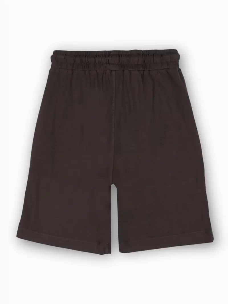 Gini And Jony Boys Brown Typographic Print Cotton Bermuda Elasticated