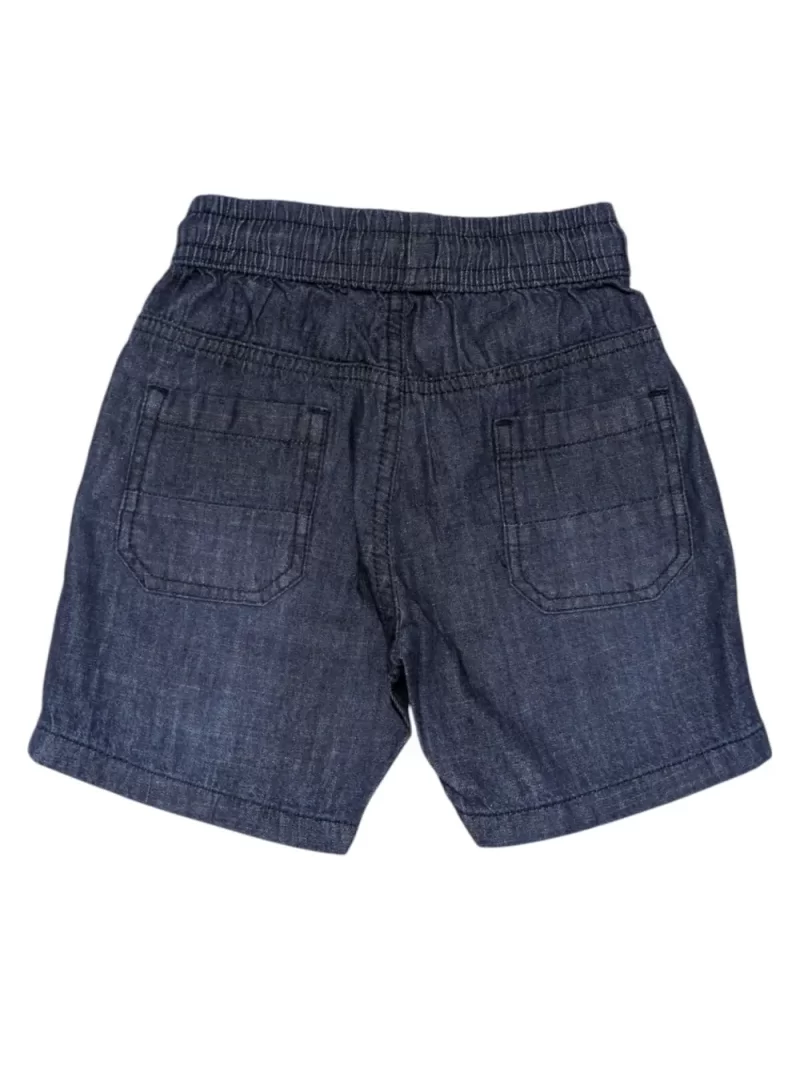 Gini And Jony Boys Dark Blue Typographic Print Denim Bermuda Elasticated