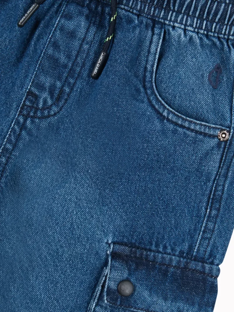 Gini And Jony Boys Dark Blue Washed Denim Bermuda Elasticated