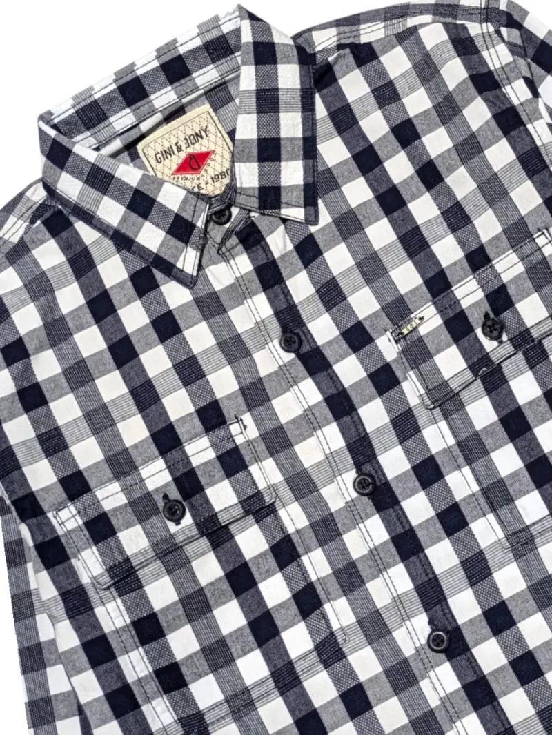 Gini And Jony Boys Blue Checks Cotton Shirt Full Sleeves