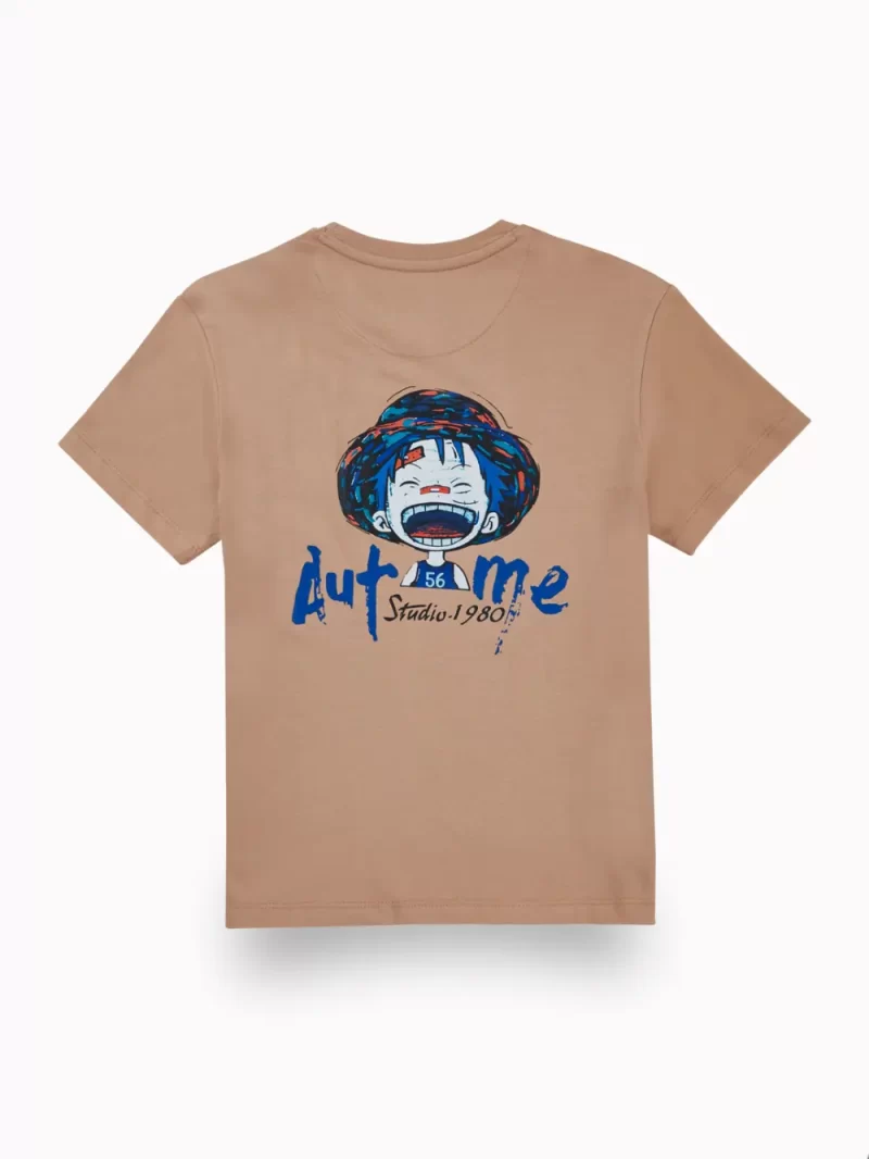 Gini And Jony Boys Brown Graphic Print Cotton T-Shirt Half Sleeves