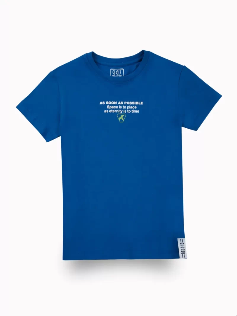 Gini And Jony Boys Blue Graphic Print Cotton T-Shirt Half Sleeves