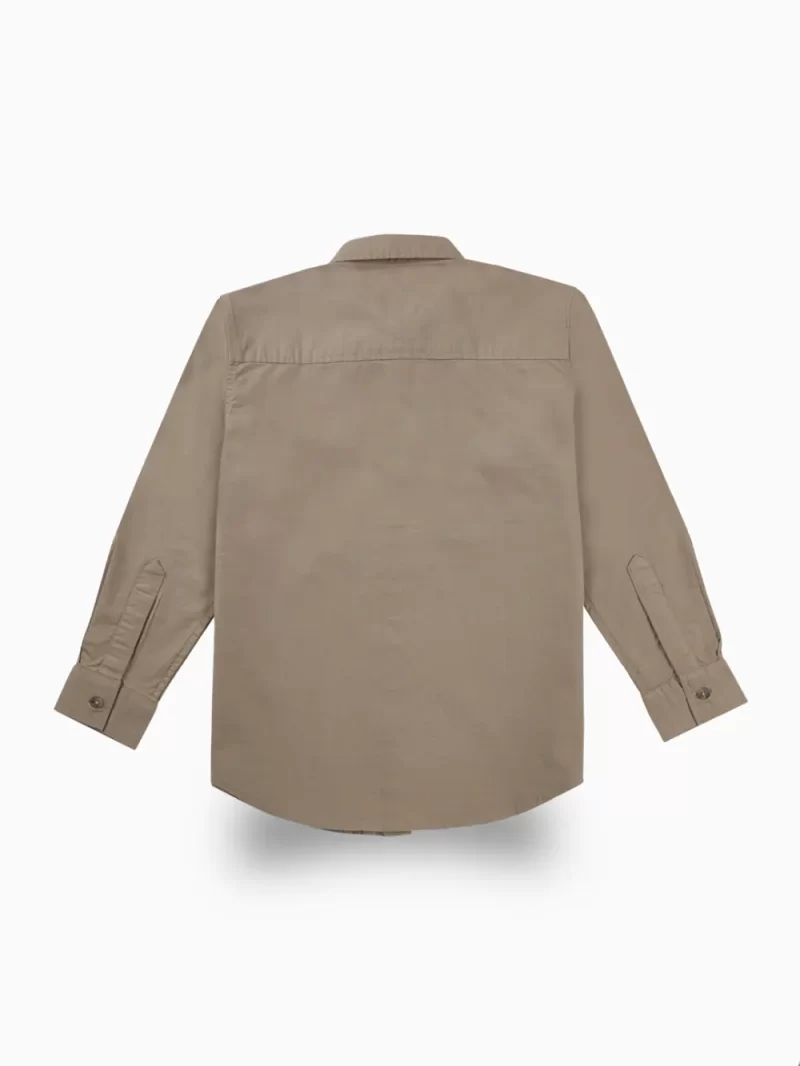 Gini And Jony Boys Brown Typographic Print Cotton Shirt Full Sleeves