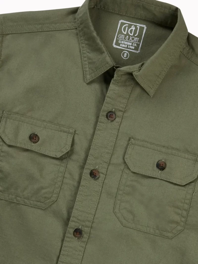 Gini And Jony Boys Green Typographic Print Cotton Shirt Full Sleeves