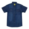 Gini And Jony Boys Blue Embroidery Denim Shirt Half Sleeves