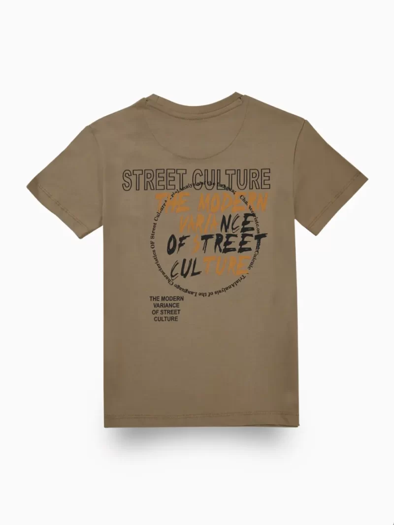 Gini And Jony Boys Brown Typographic Print Cotton T-Shirt Half Sleeves
