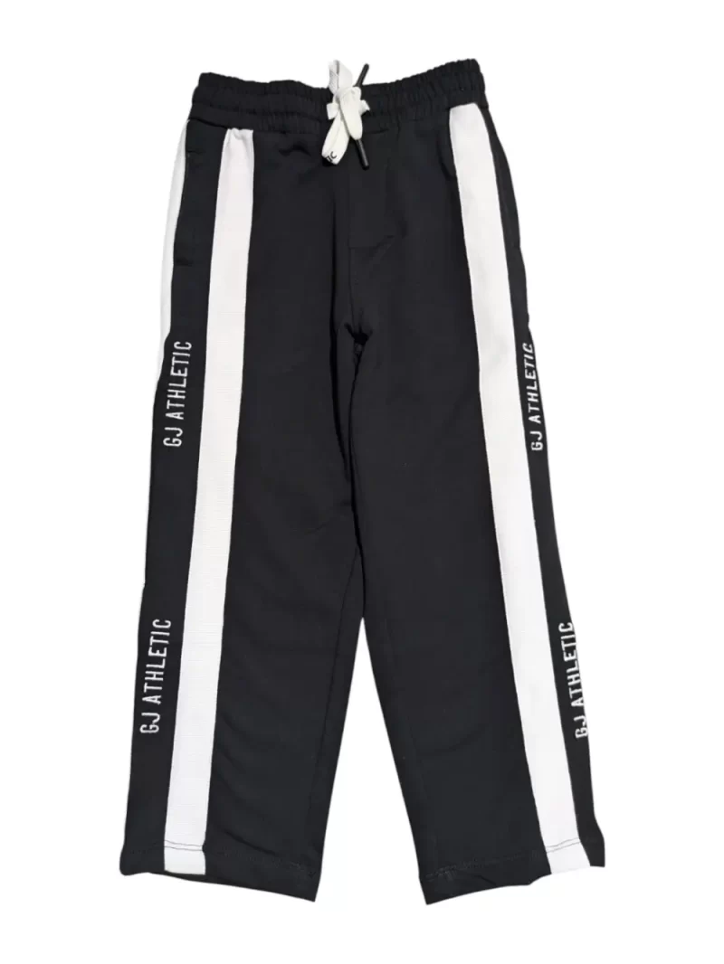 Gini And Jony Boys Black Stripes Cotton Track Pant Elasticated