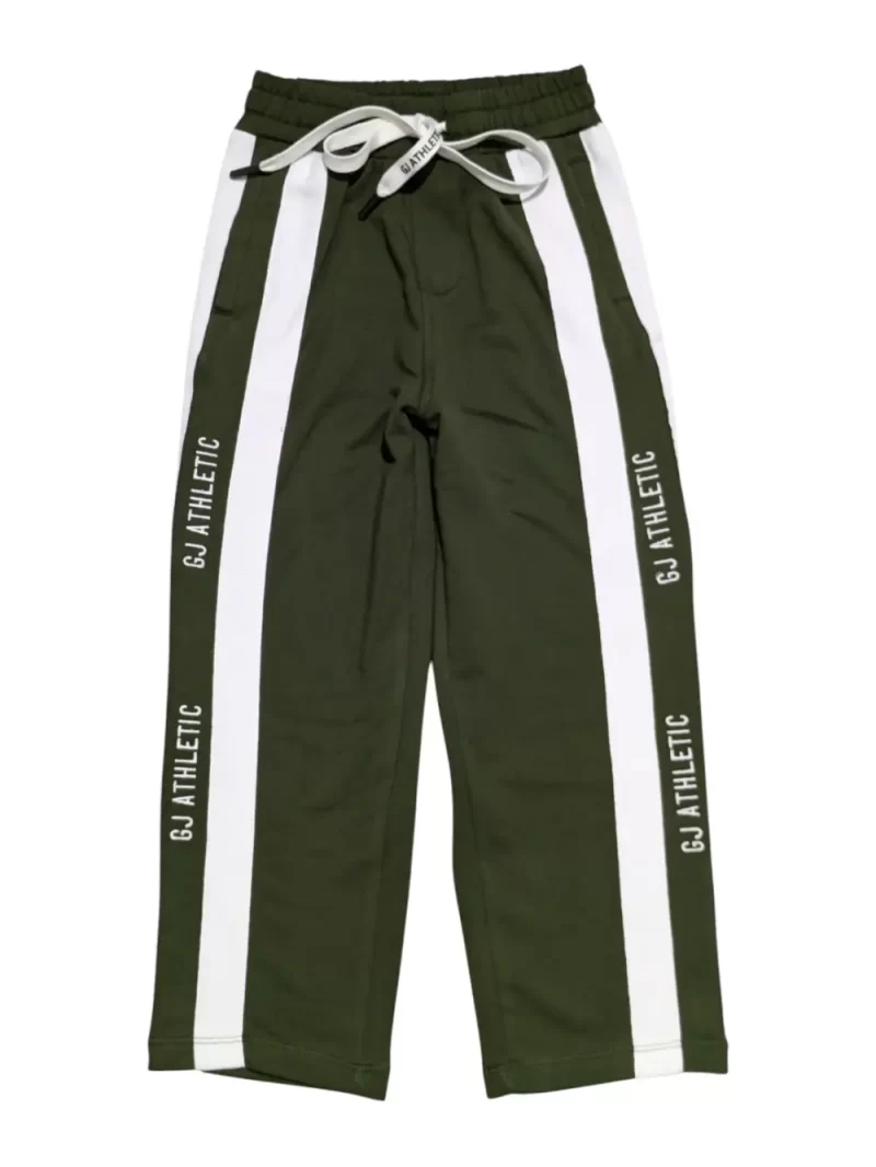 Gini And Jony Boys Green Stripes Cotton Track Pant Elasticated