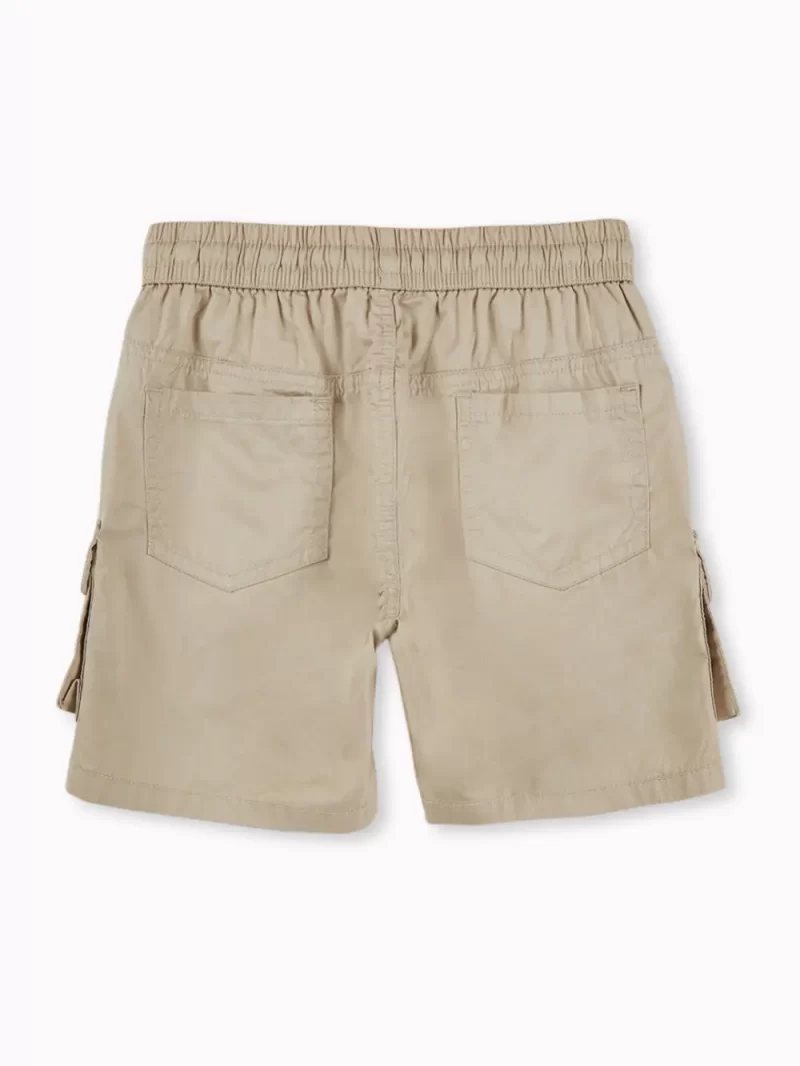 Gini And Jony Boys Beige Solid Cotton Shorts Elasticated