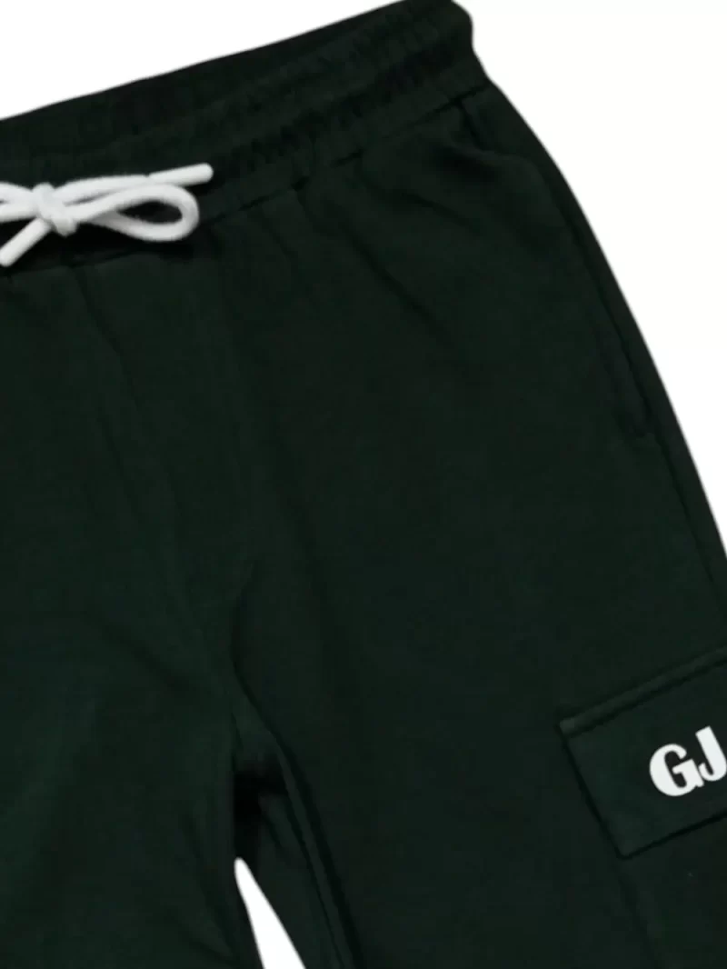 Gini And Jony Boys Dark Green Typographic Print Cotton Co-Ordinate Sleeveless