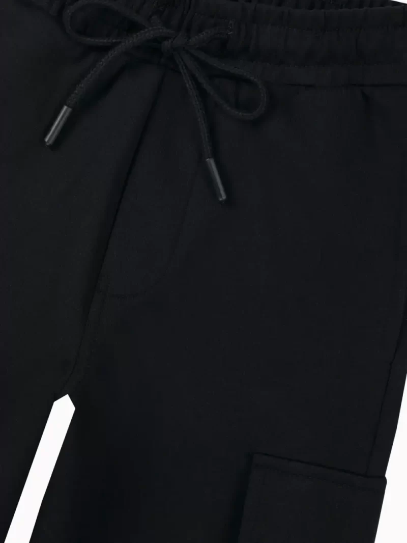 Gini And Jony Boys Black Typographic Print Cotton Bermuda Elasticated