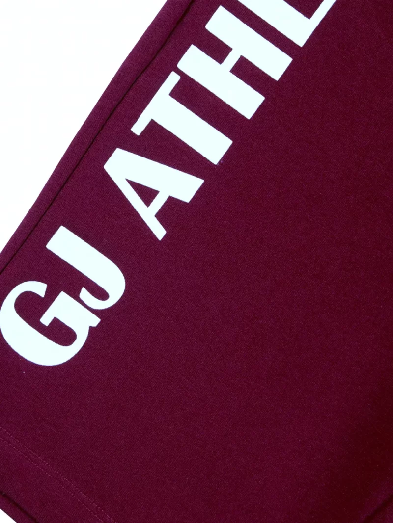 Gini And Jony Boys Burgundy Typographic Print Cotton Bermuda Elasticated