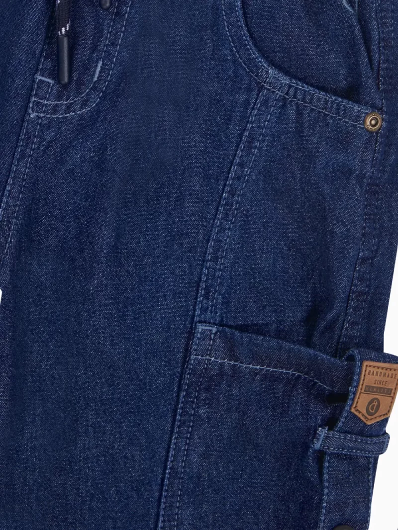 Gini And Jony Boys Dark Blue Solid Denim Bermuda Elasticated