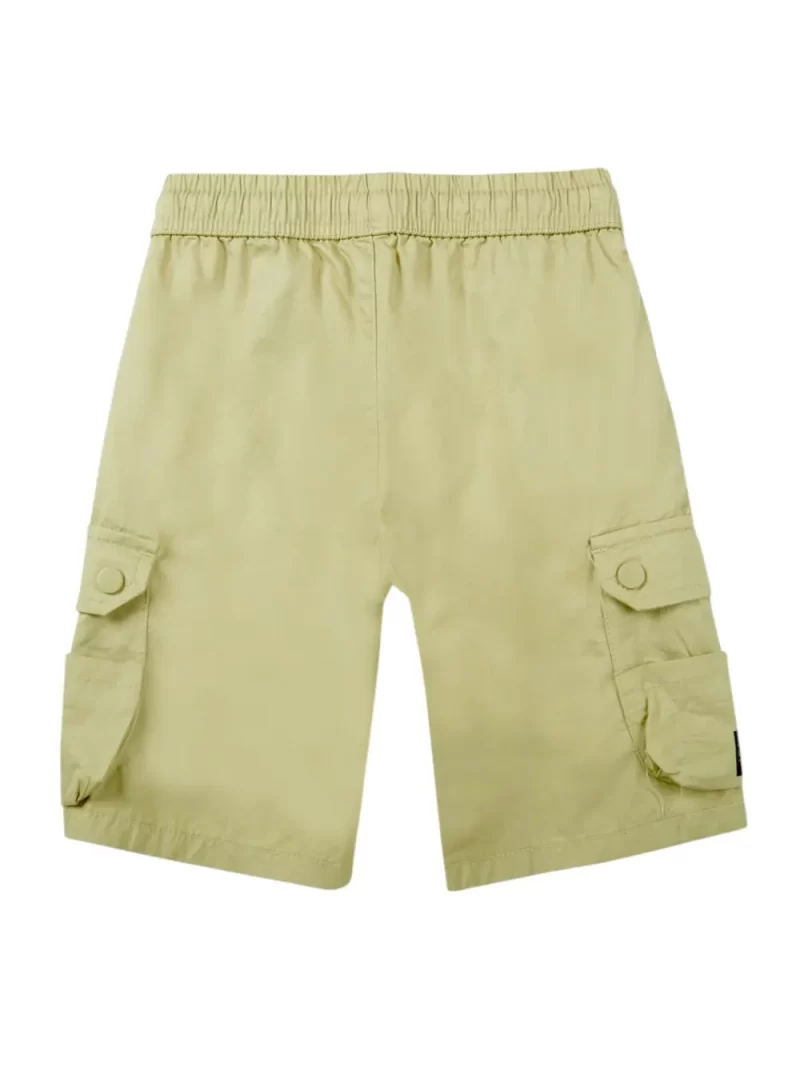 Gini And Jony Boys Beige Solid Cotton Bermuda Elasticated