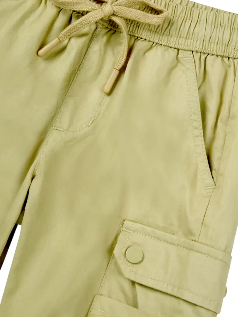 Gini And Jony Boys Beige Solid Cotton Bermuda Elasticated