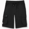 Gini And Jony Boys Black Solid Polyester Bermuda Elasticated