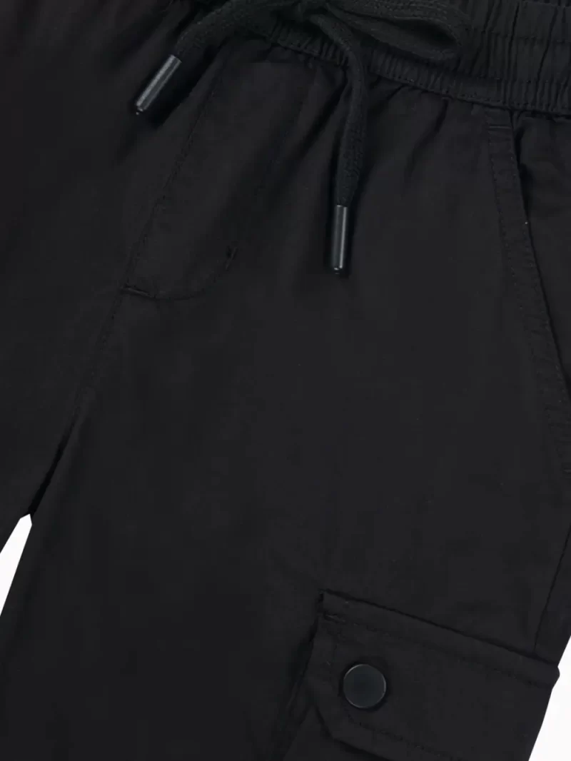 Gini And Jony Boys Black Solid Polyester Bermuda Elasticated