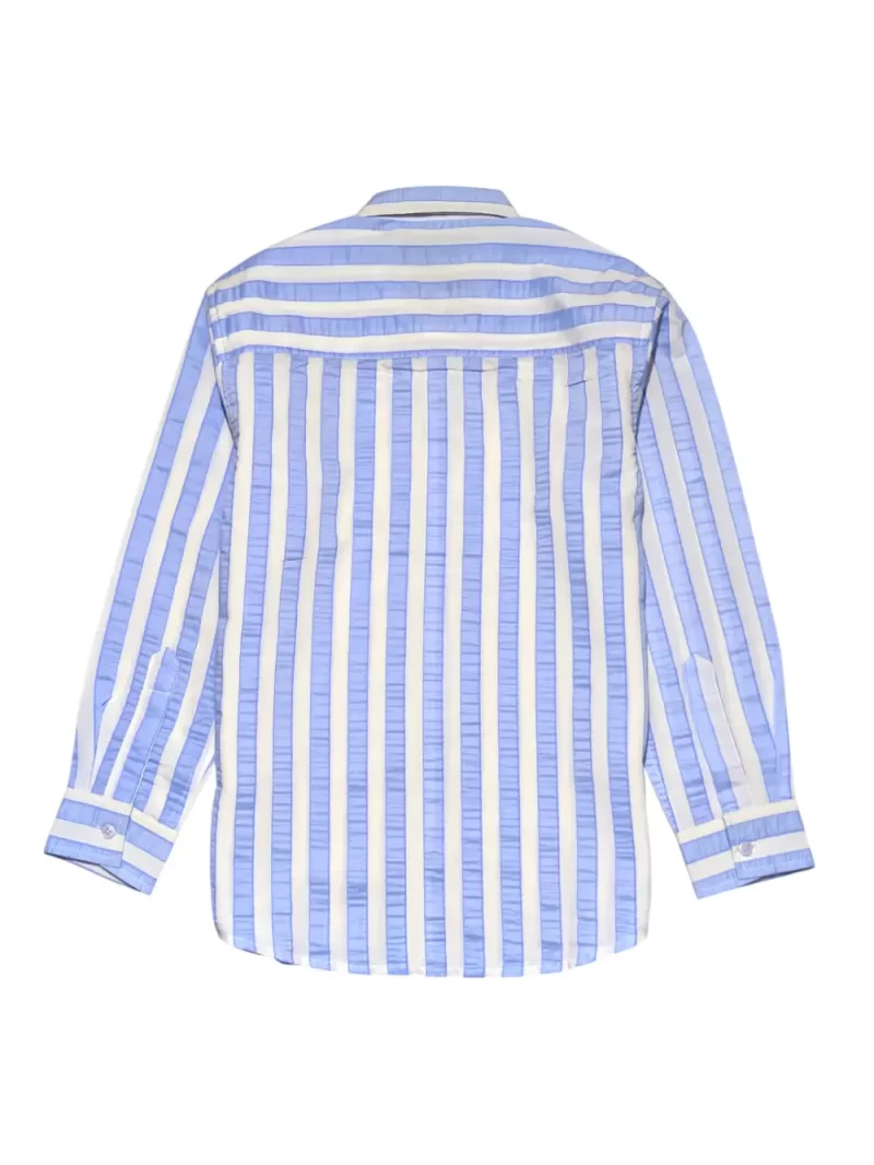 Gini And Jony Boys Blue Stripes Cotton Shirt Full Sleeves