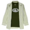 Gini And Jony Boys Green Stripes Cotton Shirt Full Sleeves
