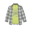 Gini And Jony Boys Grey Checks Cotton Shirt Full Sleeves