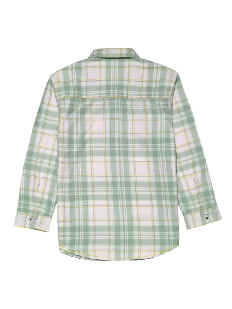 Gini And Jony Boys Green Checks Cotton Shirt Full Sleeves