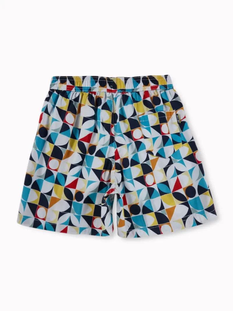 Gini And Jony Boys Blue Geometric Print Cotton Boxer Shorts Elasticated
