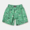 Gini And Jony Boys Green Conversational Print Cotton Boxer Shorts Elasticated