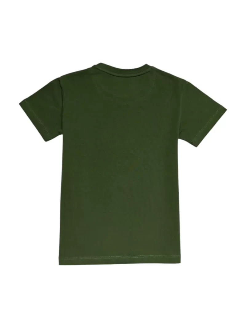 Gini And Jony Boys Dark Green Graphic Print Cotton T-Shirt Half Sleeves