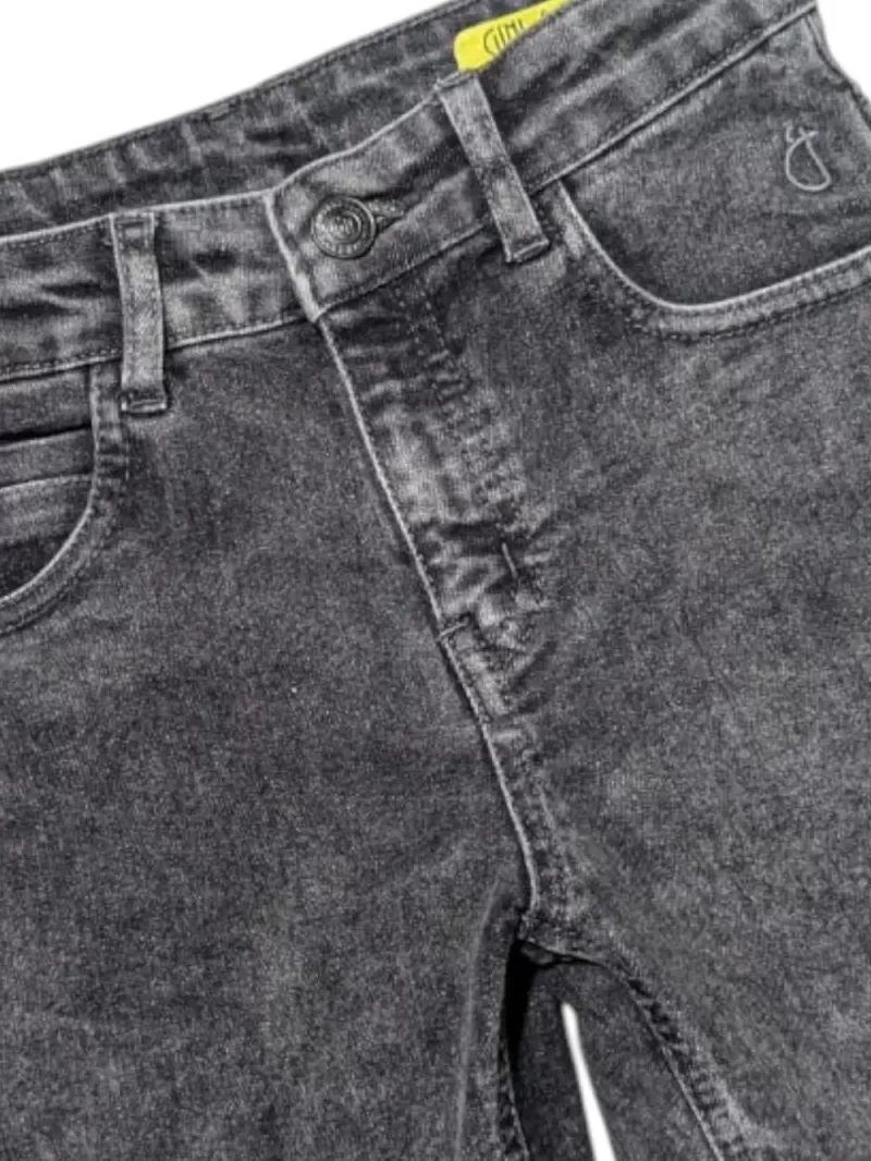 Gini And Jony Boys Black Washed Denim Bermuda Fixed Waist