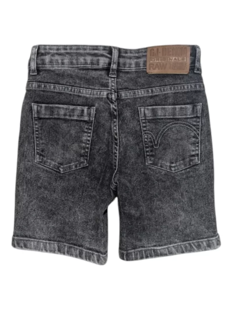 Gini And Jony Boys Black Washed Denim Bermuda Fixed Waist
