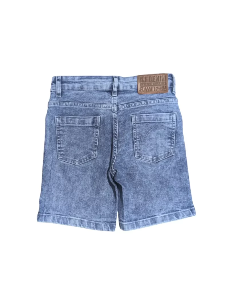 Gini And Jony Boys Blue Washed Denim Bermuda Fixed Waist