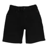 Gini And Jony Boys Black Solid Denim Bermuda Fixed Waist
