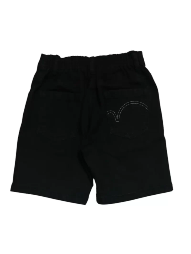 Gini And Jony Boys Black Solid Denim Bermuda Fixed Waist