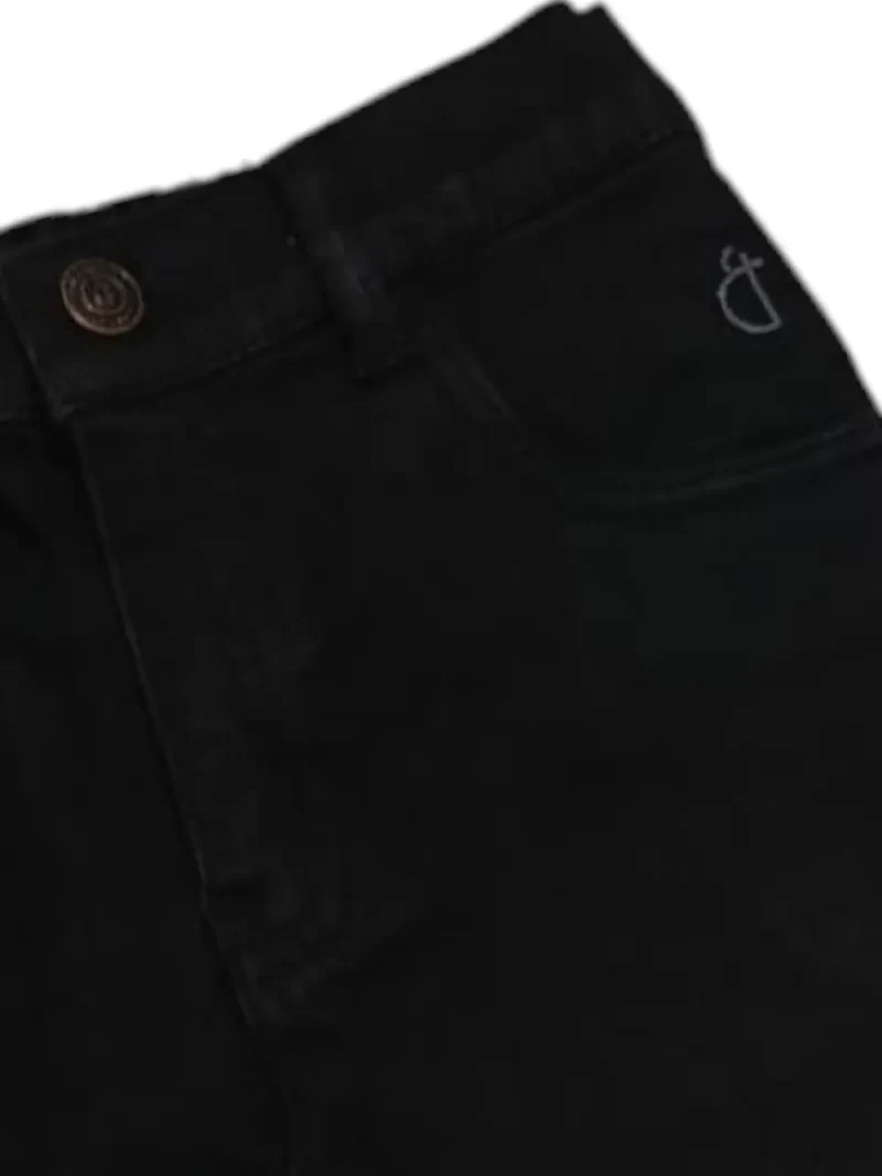Gini And Jony Boys Black Solid Denim Bermuda Fixed Waist
