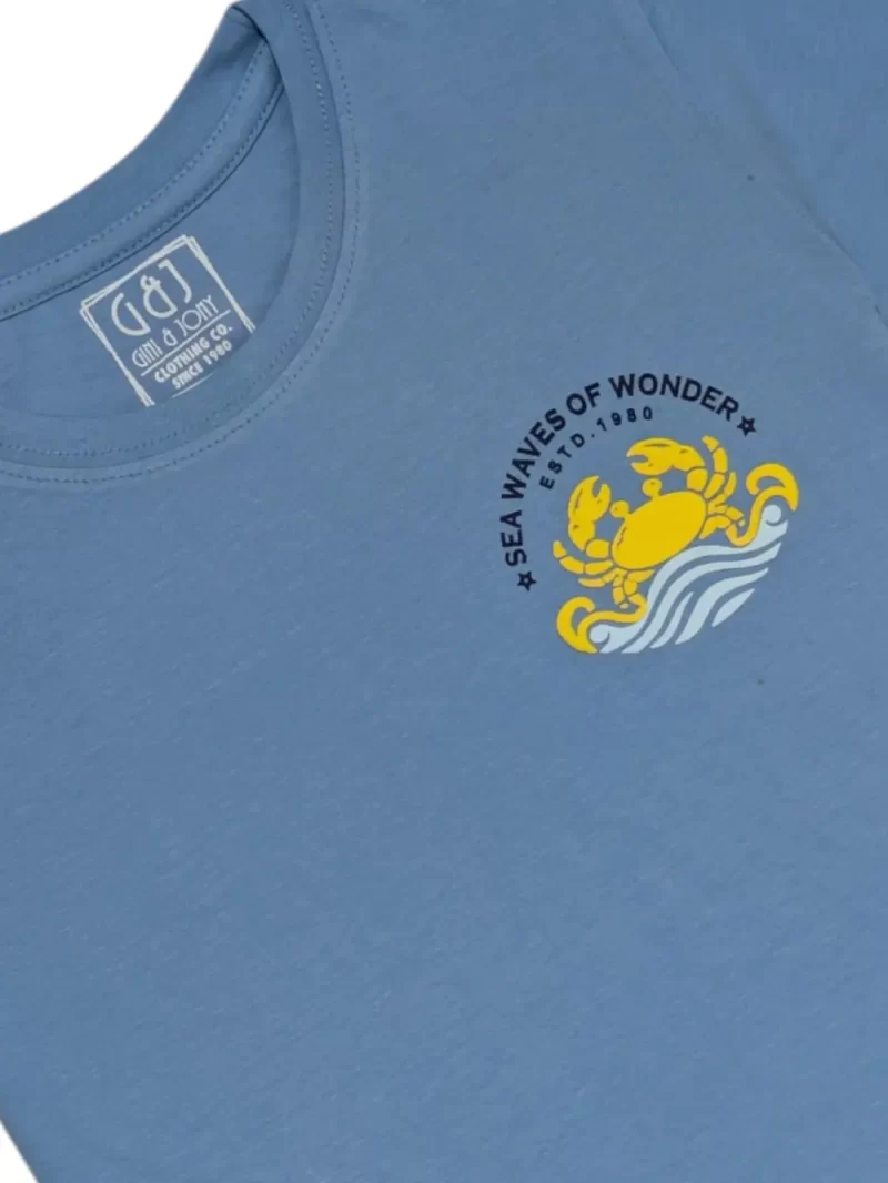 Gini And Jony Boys Blue Graphic Print Cotton T-Shirt Half Sleeves