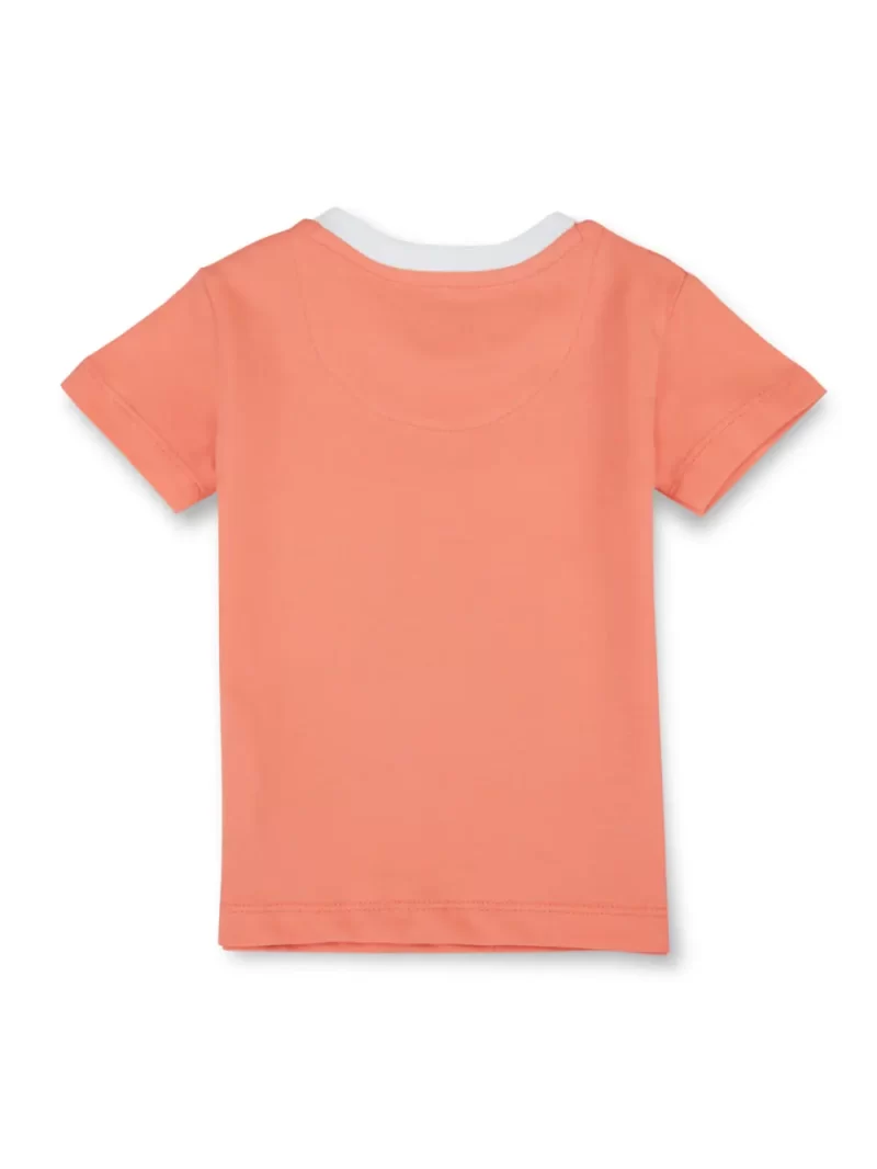 Gj Baby Boys Orange Applique Cotton T-Shirt Half Sleeves
