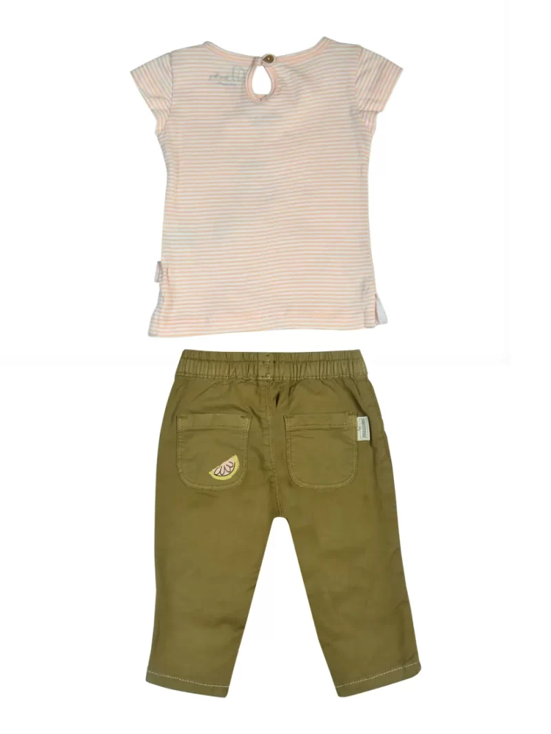 Gj Baby Girls Peach Applique Co-Ordinate 2 Piece