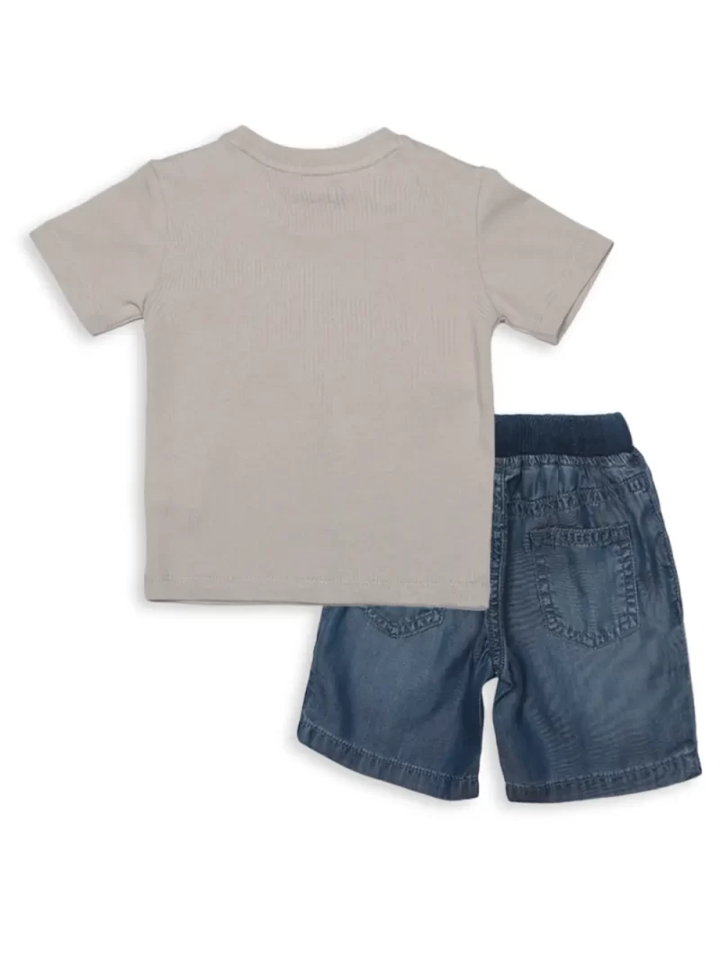 Gj Baby Boys Grey Typography Cordinate Half Sleeves