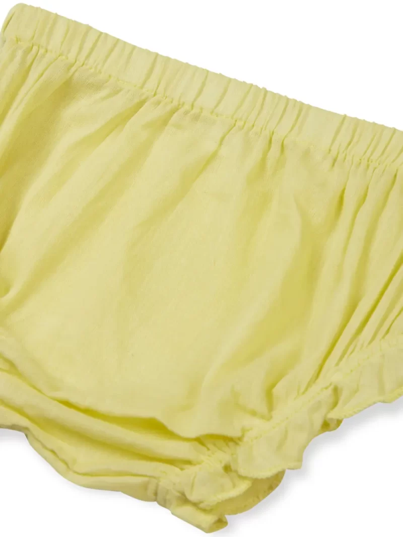 Gj Baby Girls Yellow Solid Net Dress Sleeveless