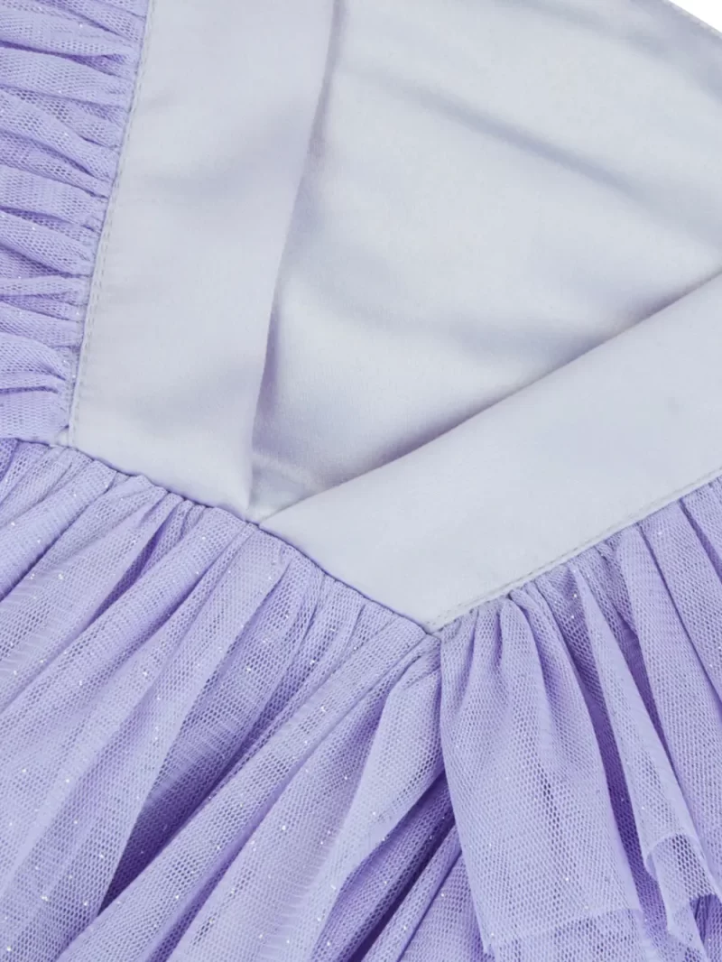 Gj Baby Girls Purple Solid Net Dress Sleeveless