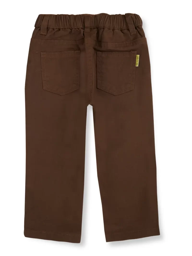 Gj Baby Boys Brown Solid Cotton Trouser Elasticated