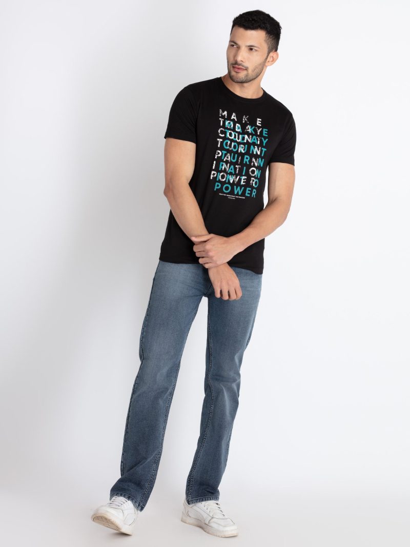 Mens Printed Round Neck T-Shirt