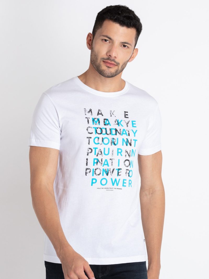 Mens Printed Round Neck T-Shirt