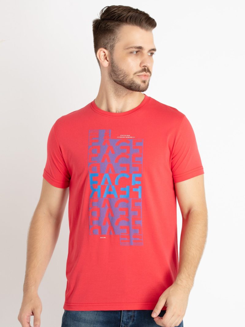 Mens Printed Round Neck T-Shirt